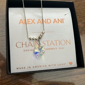Alex and Ani- Crystal heart necklace with adjustable chain